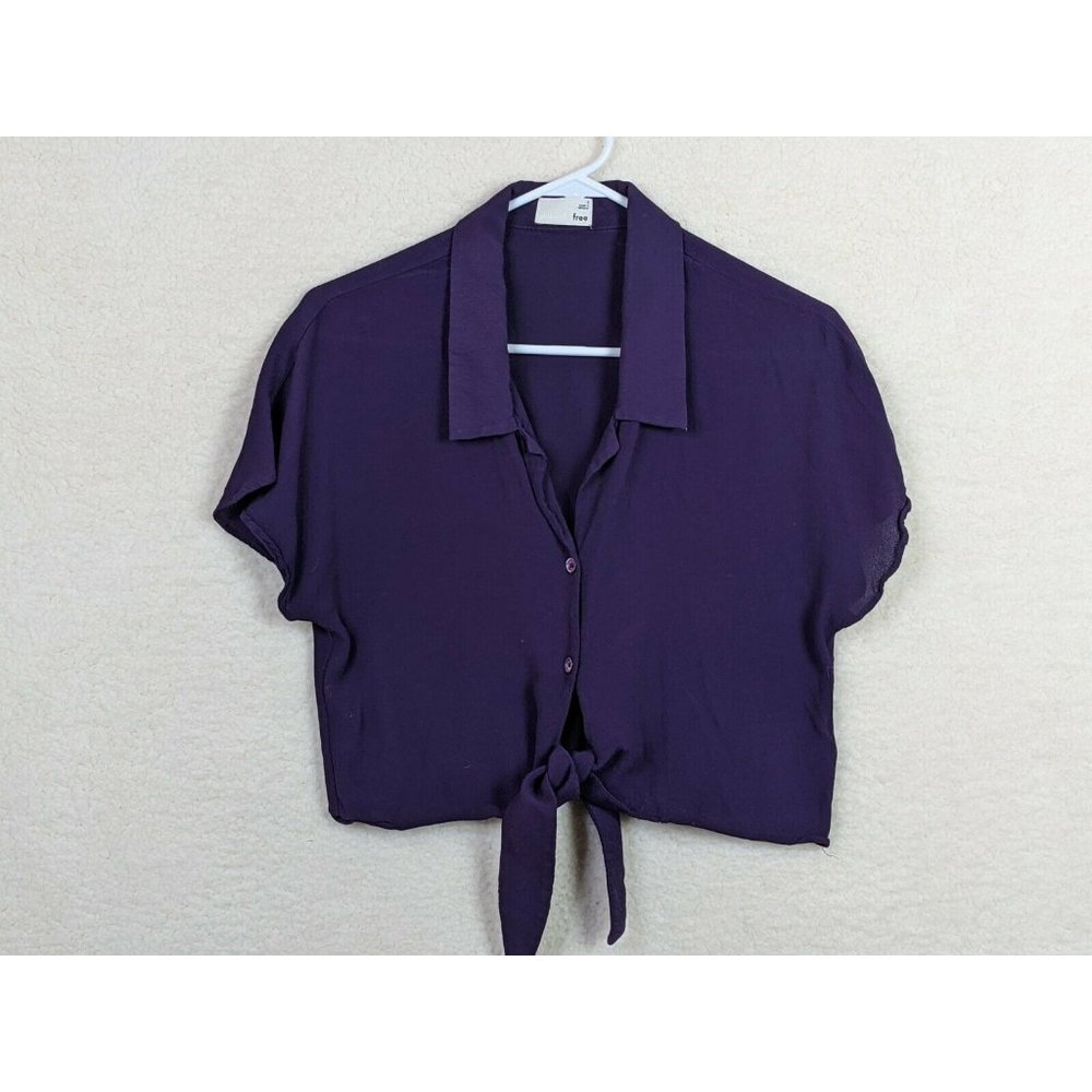 Wilfred Free Women's Button down Short sleeve Tie waist Cropped blouse Size S
